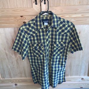 Wrangler plaid cowboy Rodeo western shirt size S